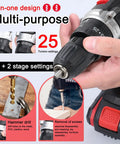 Rock Solid Cordless Drill Driver With 21 Volt Battery And Dual Gear Transmission Delivers Knockout Impact At 5400 Bpm And 1450 Rpm for versatile drilling and screw removal.