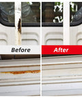 Before and after rust removal comparison on metal surface using 2 Inch Pro Grade Quick Change Roll Lock Discs Set, 31 Pcs