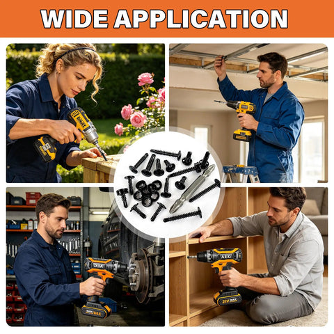 Heavy Duty Metal Screws Kit 1280-Piece Self Tapping And Self Drilling Set for various applications with tools
