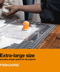 Fiskars self-healing cutting mat, 24 x 36 inches, clear grid surface for quilting and sewing