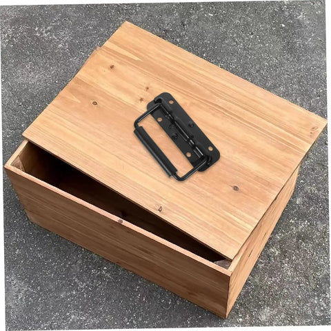 Heavy Duty Stainless Steel Spring Folding Chest Handle For Toolbox Replacement Featuring A Heck Of A Grip And Awesome Quick Setup In Premium Classic Matte Black