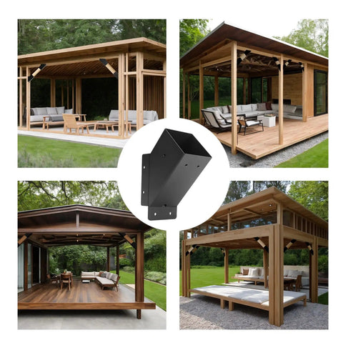 8 Pack Pergola Brackets 45 Degree Angle For 4x4 Lumber Kit For Pergolas Gazebos Patio Outdoor Built To Last Black Powder Coated Carbon Steel Rust Resistant And Durable Actual Size 3.6x3.6
