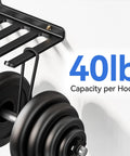 Beast Wall Mounted Home Gym Rack With 175 Lb Total Capacity showing 40 lb per hook