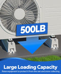 Heavy Duty Mini Split Condenser Pad Floor Mount Base Pad 15.74 Inch Long Beefy Anti Vibration Stand 500LB capacity