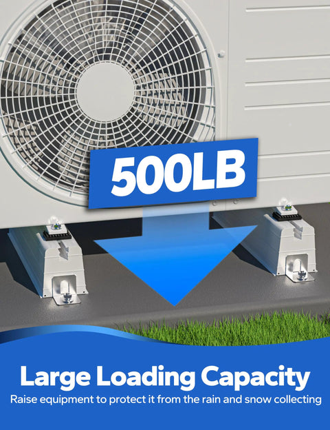 Heavy Duty Mini Split Condenser Pad Floor Mount Base Pad 15.74 Inch Long Beefy Anti Vibration Stand 500LB capacity