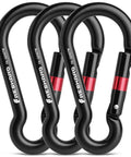 Heavy Duty Carabiner Clip With Spring Snap Wire Gate 3 Inch Aluminum Karabiner For Keys And Gym Gear 3 Pack Colorful Gourd Clips