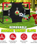 Backyard Soccer Goals Set Of Two Six By Four Feet Portable Pop Up Training Goals With Target Net Ball Cones Durable 450D Oxford Cloth