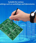 Hand wearing anti static wrist strap for ESD grounding 9 inch adjustable button style conductive silicone wristband with circuit board