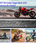 Beefy 420 Chain 90 Links Free Chain Breaker Included For Mini Bikes And Small Motors Fits Baja Warrior MB165 MB200 Dirt Bike