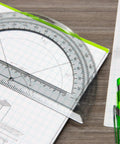 Clear 6 Inch Semicircular Protractor For Geometry And Math 180 Degree Angle Ruler Plastic School Protractor For Students No Fuss Drafting And Accurate Measuring Tool on graph paper