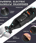Powerful Chainsaw Sharpener Kit With 180W Motor And 5 Speed Settings 8000 To 35000 RPM includes diamond wheels angle guide