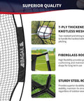 7x7 Ft Baseball And Softball Practice Net With Bow Frame For Batting Hitting And Pitching Portable Backyard Ready Pro Grade Throwing Net With Strike Zone Heavy Duty Steel Rods Durable 7 Ply Polyester Mesh Carry Bag For Indoor Outdoor Use showing mesh and rod details