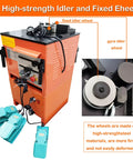 High Powered Electric Rebar Bender And Cutter With One Inch Capacity And 0 To 180 Degree Hydraulic Steel Bending Driven By A Rock Solid 1700W Motor side view showing high-strength idler and fixed wheels