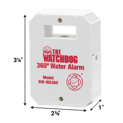 Compact Water Alarm With 360 Degree Sensing And 110 dB Siren, Detects As Little As 1/32 Inch Of Water, Ultra Small 2 3/8 X 1 X 3 1/4 Inch Unit
