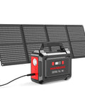 Go To Portable Solar Generator 296Wh Kit With 60W Foldable Panel Included And 300W Pure Sine Wave Power Station shown