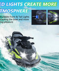 High Speed RC Boat For Kids And Adults With Jet Pump Propulsion 20 KMH Shallow V Hull Hidden Propeller ABS Hull Pool And Lake Play Safe Easy Turns Realistic Water Fun Outdoor Play And Drift Ready with LED lights in action