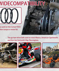 30 Series Go Kart Drive Belt Replaces 5959 and 203589 for Torque Converter Kits with images of go-kart compatibility and drive belt use
