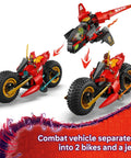 NINJAGO Ninja Combat Vehicle 3 In 1 Building Toy Set with two bikes and a jet, Dragon Rising Build Kit, six minifigures, ages 8+