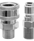 Stainless steel 3/8 inch quick-connect valve kit high pressure with adapters for washers