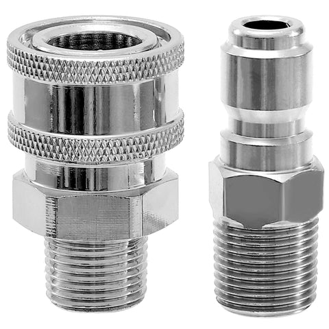 Stainless steel 3/8 inch quick-connect valve kit high pressure with adapters for washers