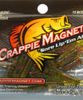 Crappie Magnet Red Soft Plastic Lures 15 Count For Crappie Trout Bass And Panfish With Split Tail Body in clear packaging