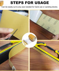 Two And Three Quarters Inch Wide PSA Continuous Roll Sandpaper Kit With 30 Yards Of Stickyback Longboard Sheets in use steps.