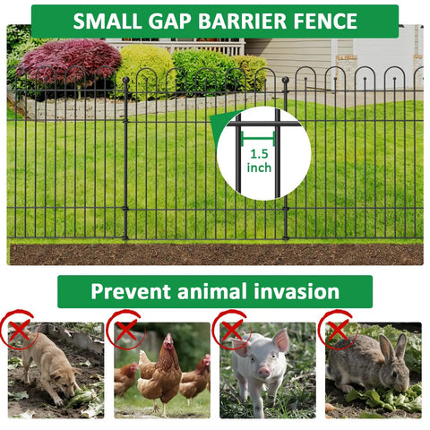 Durable No Dig Garden Fence With Gate 32 Inch Tall Panels 29 Inch Wide Each 10 Panels Rustproof Metal Outdoor Barrier
