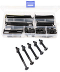 Crib Screws Kit M6 1.0 Black Hex Socket Cap Bolts 40mm-80mm with 10mm Barrel Nuts in plastic case for bed frames and bunk beds