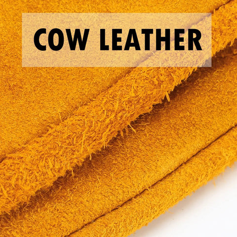 Close-up texture of gold cow leather for 12 Pairs Leather Work Gloves With Flexible Grip For Gardening And Construction Men And Women.