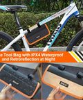 On The Go Bike Repair Kit With Mini Pump And Glueless Patches For Road Mountain And Travel 16 In 1 Multitool Portable Set in bike tool bag