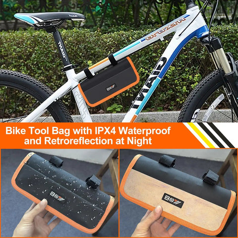 On The Go Bike Repair Kit With Mini Pump And Glueless Patches For Road Mountain And Travel 16 In 1 Multitool Portable Set in bike tool bag