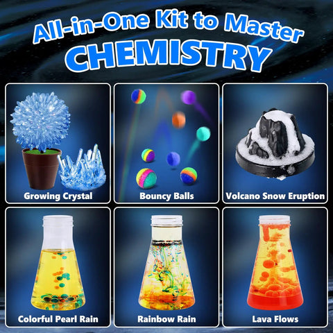 250 Plus Science Experiments Kit For Kids, Chemistry Set And STEM Projects, Volcano Scientist Kit, featured chemistry experiments.