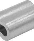 Mil Spec Zinc Plated Copper Swage Sleeves Clip and Ferrules One Quarter Inch Oval Duplex Wire Rope Cable Crimping Loop Fittings Heavy Duty Pack of Ten For Galvanized and Stainless Steel Wire, 1/4 in oval sleeve
