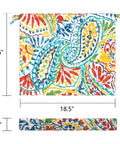 Outdoor Square Chair Cushions With Ties, Water Repellent Patio Seat Pads, 18.5 x 16 x 2 Inches, Set Of 4, Paisley Multi Pattern