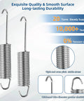 Real Deal No Fuss 2 Pack 4.5 Inch Replacement Spring For Recliner And Couch Heavy Duty Extension Parts With Reinforced Hooks shown in silver finish.