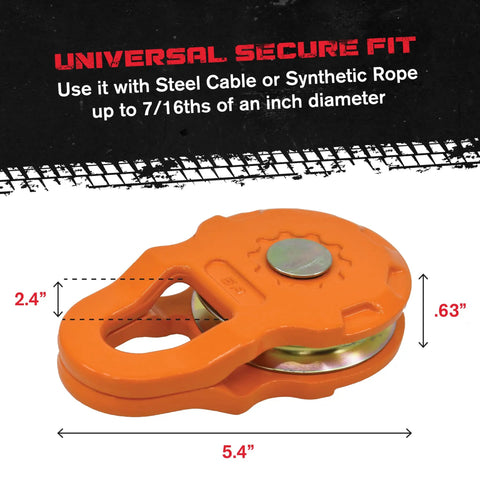 Smart Snatch Block Pulley For ATV UTV Winch Recovery Kit 24,000 Lbs 12 Ton Two Pack Orange Built For Side By Side And 4x4 Off Road Rigs Easily Change Direction Increase Mechanical Advantage A Must Have For Mud Sand Snow Recoveries