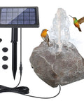 Eight Nozzles Solar Water Fountain Kit With Granite Rock Look Solar Powered Pond And Bird Bath Pump for Backyard
