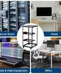 Rock Solid 20U Open Frame Network Rack Hella Sturdy Cold Rolled Steel Server Cabinet in server room setup.