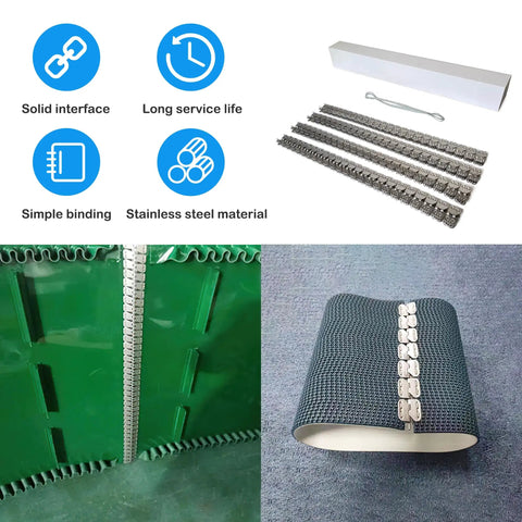Built Tough Twenty Four Inch Steel Conveyor Belt Lacing Fasteners With Slick Butterfly Buckles For One Eighth To Three Sixteenths Inch Thick Belts Includes Solid Hinge Pins And Delivers Dang Smooth Low Profile Splice That Truly Nails Every Job Quick, stainless steel fasteners and rubber belt connection.
