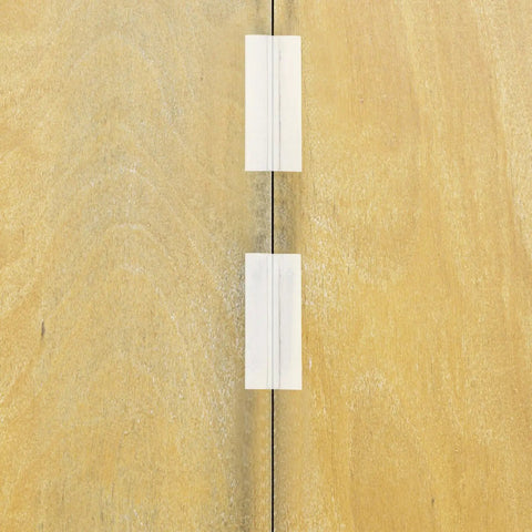 Self-Adhesive Small Box Hinges Set, 4 Pieces, 80x33mm on wooden cabinet door