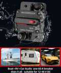 60 Amp Marine DC Circuit Breaker Switch For Trolling Motor Battery Box No Fuse Needed One Click Reset 12V To 48V Plug And Play