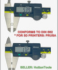 Digital caliper measuring 5.39mm and 1.72mm for Solid M3 Thin Square Nuts Crafted From Premium Rust Proof A2 Stainless Steel.