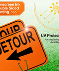 Knock It Out At Job Site With This Bulk Pack Of Six Traffic Cone Arrow Signs Featuring Reversible Orange And Black Plates Cleared For Highway Detours Roadwork And Parking Lots Built From Bulletproof Weather Resistant Pvc For Reliable Daily Hustle in double-sided printing.