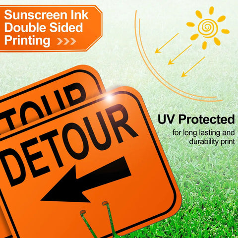 Knock It Out At Job Site With This Bulk Pack Of Six Traffic Cone Arrow Signs Featuring Reversible Orange And Black Plates Cleared For Highway Detours Roadwork And Parking Lots Built From Bulletproof Weather Resistant Pvc For Reliable Daily Hustle in double-sided printing.