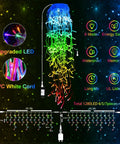 Ultra Bright 1280 LED Christmas String Lights 131 Ft With 240 Drops, 8 Modes, multicolor display with PVC white cord