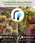 Cordless Rechargeable High Reach Plant Waterer With Telescoping Wand Extends From 25.6 To 35.4 Inches dual nozzles in use