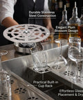 Automatic Glass Rinser And Cup Washer For Sink With 360 Degree Rotation Stainless Steel G One Half Attachment in use at bar