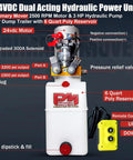 12V DC Dump Trailer Hydraulic Power Unit With Double Acting Pump Tough As Nails Heavy Duty Lift System 6 Quart Poly Reservoir Remote Controller
