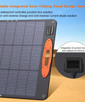 200W Foldable Solar Panel For Off Grid Power Stations Jackery Bluetti Anker With 16BB N Type Cells shown on desert background