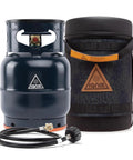 5 Pound Refillable Propane Tank Kit With Carry Case And 4 Foot Hose Adapter Insulated Arctic Case Blue Tank For Easy Grillin